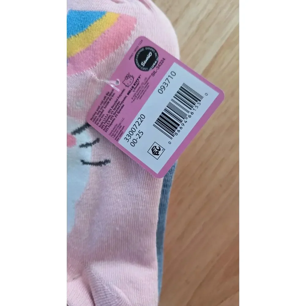 Hello Kitty No-Show Socks 6-Pack | Licensed Sanrio Pastel Anklets Size 4-10